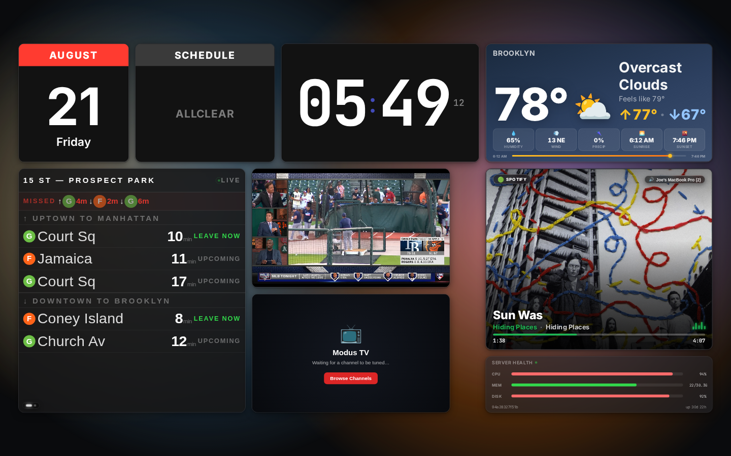 Modus — a 10-foot TV dashboard